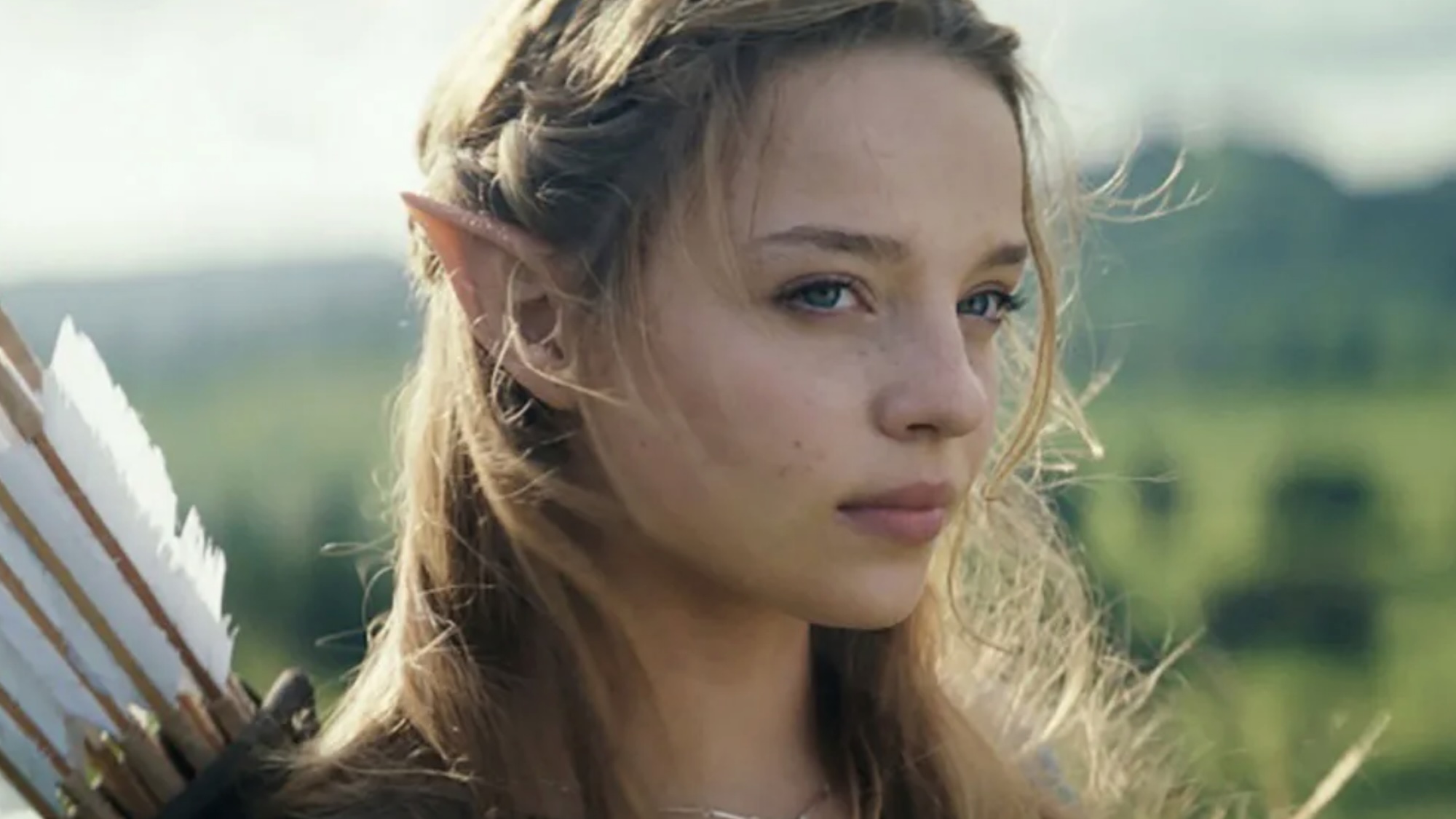 Zelda with arrows in quiver on her back in The Legend of Zelda live-action movie
